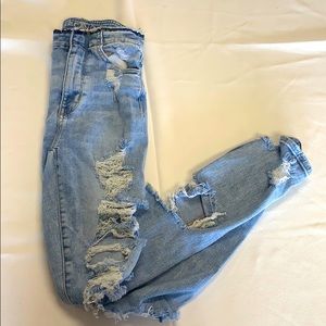 Very distressed American eagle jeans